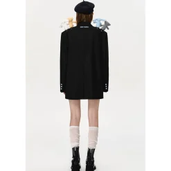 13De Marzo Plush Bear Friends Suit Jacket Black