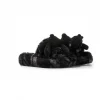 13De Marzo Plush Bear Furry Slipper Black
