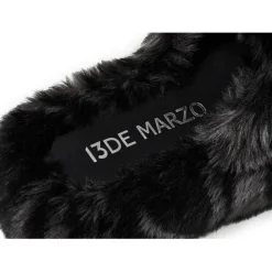 13De Marzo Plush Bear Furry Slipper Black