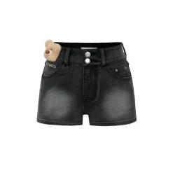 13De Marzo Plush Bear High Waist Denim Shorts Gray