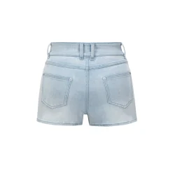 13De Marzo Plush Bear High Waist Denim Shorts Light Blue