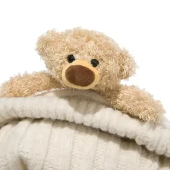 13De Marzo Plush Bear Hooded Knit Dress Sweater Beige