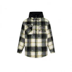 13De Marzo Plush Bear Plaid Woolen Shirt Jacket