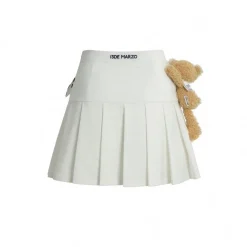 13De Marzo Plush Bear Sailor Pleated Skirt White