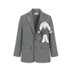 13De Marzo Plush Bear Suit Jacket Gray