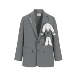 13De Marzo Plush Bear Suit Jacket Gray