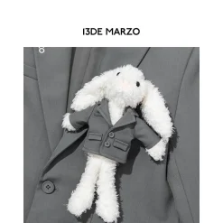 13De Marzo Plush Bear Suit Jacket Gray