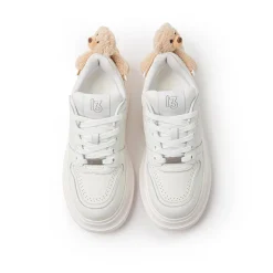 13De Marzo Plush Bear Thick-Soled Sneaker White