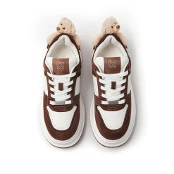 13De Marzo Plush Bear Thick-Soled Sneaker Brown
