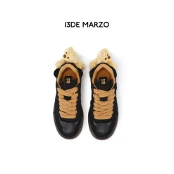 13De Marzo Plush Bear Thick Sole Sneaker Black