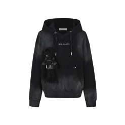 13De Marzo Plush Doll Gradient Waffle Hoodie Black