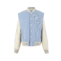 13De Marzo Plush Luminous Rabbit Baseball Jacket Blue
