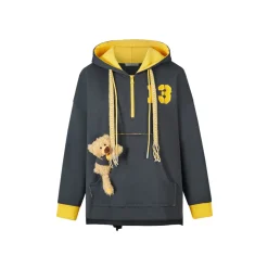 13De Marzo Pocket Bear Youth Hoodie Grey