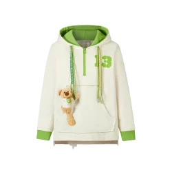 13De Marzo Pocket Bear Youth Hoodie White