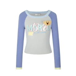 13De Marzo Printed Logo Slim Fit Top Blue