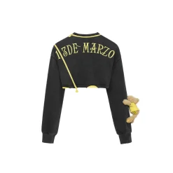 13De Marzo Sidelong Zipper Short Sweater Black