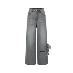 13De Marzo Signature Logo Pocket Loose Jeans Gray