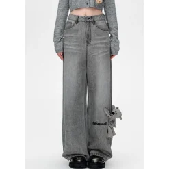 13De Marzo Signature Logo Pocket Loose Jeans Gray