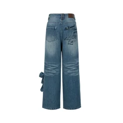 13De Marzo Signature Logo Pocket Loose Jeans Blue