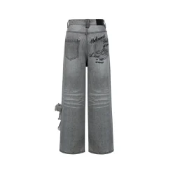 13De Marzo Signature Logo Pocket Loose Jeans Gray