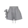 13De Marzo Sparkly Bear Wide-Leg Casual Shorts Gray