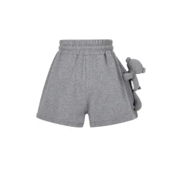 13De Marzo Sparkly Bear Wide-Leg Casual Shorts Gray