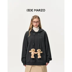 13De Marzo String Magnetic Bear Hoodie Black