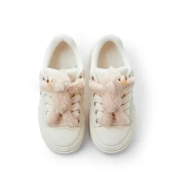 13De Marzo Thick-Soled Patch Canvas Sneaker Beige