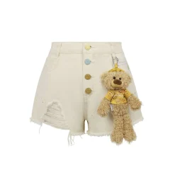 13De Marzo Van Gogh Masterpiece Denim Shorts Cream