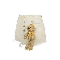13De Marzo Van Gogh Masterpiece Denim Shorts Cream