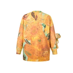 13De Marzo Van Gogh Masterpiece Knit Cardigan Yellow