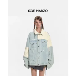 13De Marzo Weave Knit Blend Denim Jacket