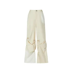 13De Marzo Weave Knit Patch Wrinkle Pants Beige