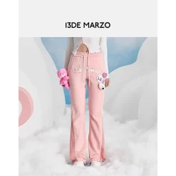 13De Marzo X Care Bears Badges Patch Pants Pink
