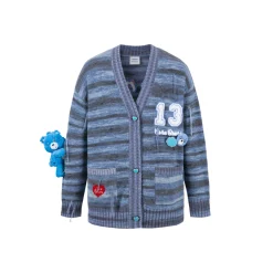 13De Marzo X Care Bears Colored Striped Cardigan Blue
