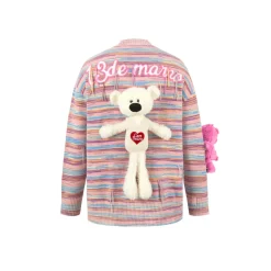 13De Marzo X Care Bears Colored Striped Cardigan Pink