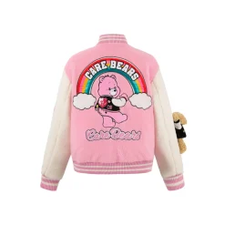 13De Marzo X Care Bears Fleece Baseball Jacket Pink