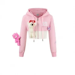 13De Marzo X Care Bears Short Zip Up Hoodie Pink
