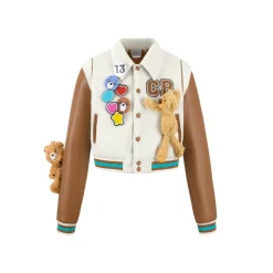 13De Marzo X Care Bears Short Baseball Jacket Brown