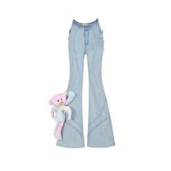 13De Marzo X INSTINCTOY Rainbow Bear Flare Jeans