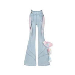 13De Marzo X INSTINCTOY Rainbow Bear Flare Jeans