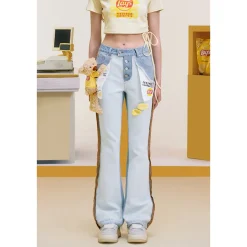 13De Marzo X Lay's Plush Bear Crisps Destroy Jeans Blue