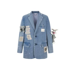 13De Marzo X Looney Tunes Bugs Bunny Painting Denim Suit Blue