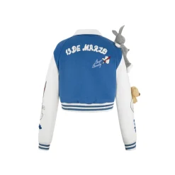 13De Marzo X Looney Tunes Bugs Bunny Short Baseball Jacket Blue