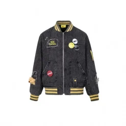 13 De Marzo X Smiley Broken Pin Denim Jacket Black