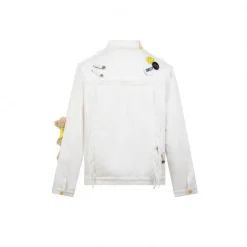13 De Marzo X Smiley Broken Suture Denim Jacket White