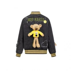 13 De Marzo X Smiley Broken Pin Denim Jacket Black