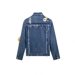 13 De Marzo X Smiley Broken Suture Denim Jacket Blue