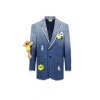 13 De Marzo X Smiley Gradient Suit Jacket Washed Blue