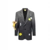 13 De Marzo X Smiley Gradient Suit Jacket Washed Black